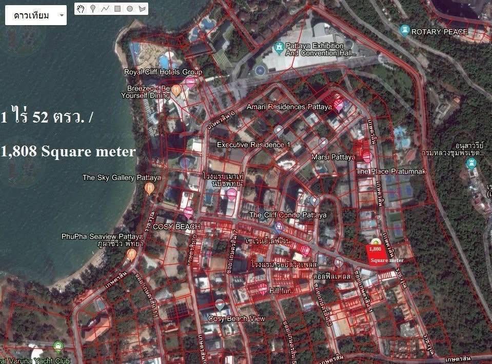 6904-086 ขาย ที่ดิน 1-0-52 ไร่ พระตำหนัก พัทยา ชลบุรี ผังสีแดง ใกล้หาด Cozy Beach 750 ม.