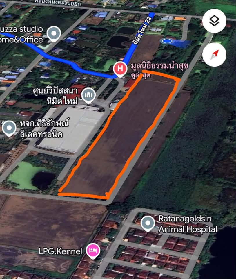 6909-090 ขาย ที่ดิน 23 ไร่ ผังสีเขียว ติดถ.นิมิตใหม่ 